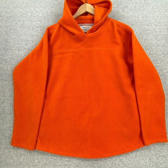 Lady Foot Lock Fleece Hoodie Womens Medium Orange Pullover Pockets Long Sleeve - Picture 1 of 9